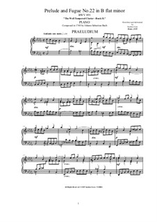 Prelude And Fugue No.22 In B Flat Minor, BWV 891 (The Well-Tempered ...