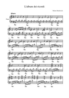 L'album dei ricordi by T. Stankovych - sheet music on MusicaNeo