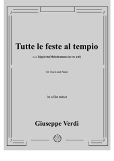 Tutte Le Feste Al Tempio Rigoletto By G Verdi Sheet Music On Musicaneo