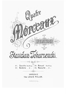 Quatre Morceaux, Op.17 by S. Tokarzewski - sheet music on MusicaNeo