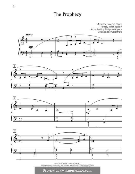 The Fellowship Of The Ring (Howard Shore) » Sheet Music for