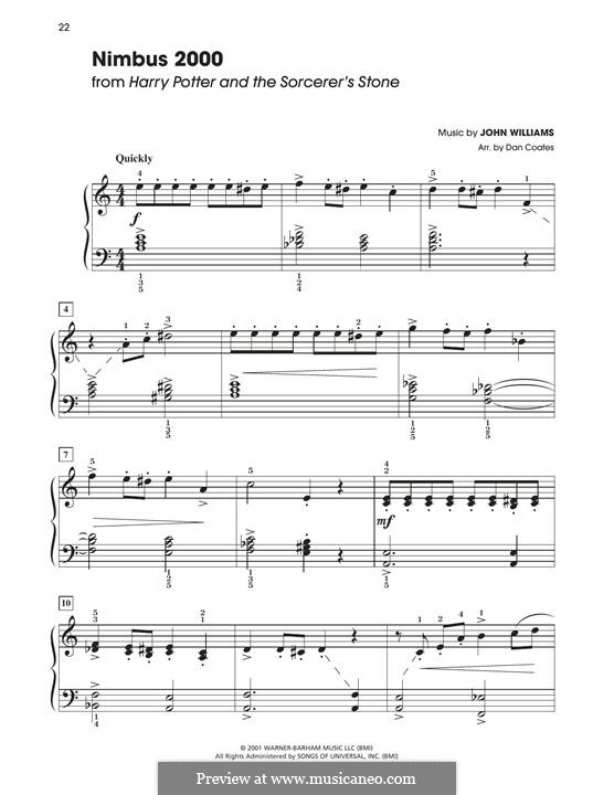 Nimbus 2000 (from Harry Potter) by J. Williams - sheet music on MusicaNeo