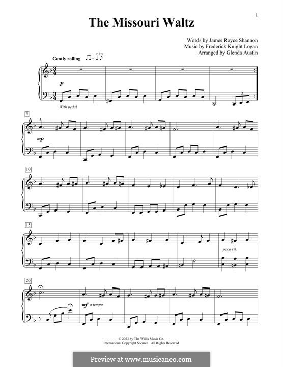 The Missouri Waltz by F.K. Logan - sheet music on MusicaNeo