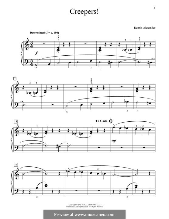 Creepers by D. Alexander - sheet music on MusicaNeo