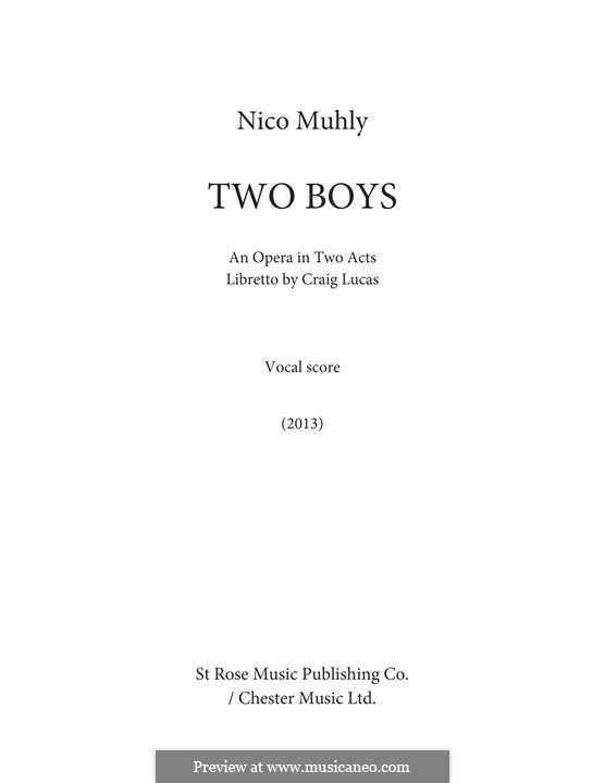 Two Boys by N. Muhly - sheet music on MusicaNeo