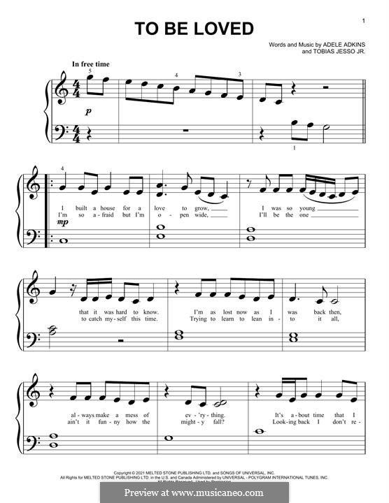 To Be Loved (Adele) by T. Jesso - sheet music on MusicaNeo