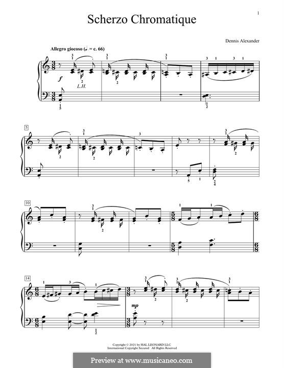 Scherzo Chromatique by D. Alexander - sheet music on MusicaNeo