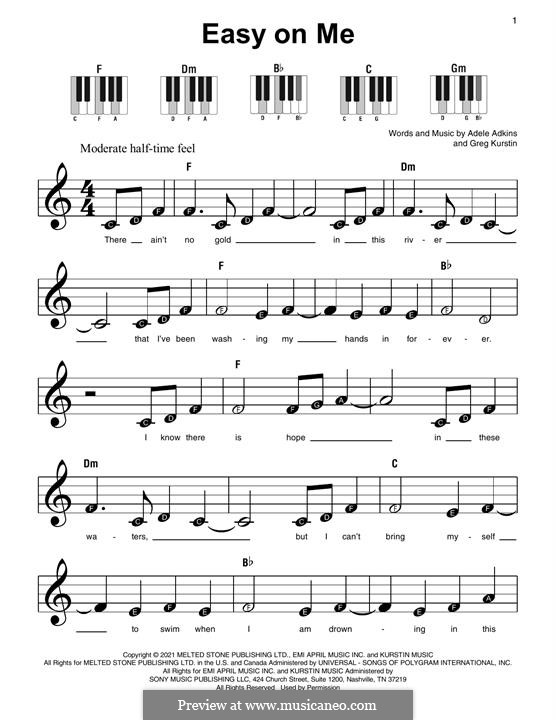 Easy On Me (Adele) by G. Kurstin - sheet music on MusicaNeo