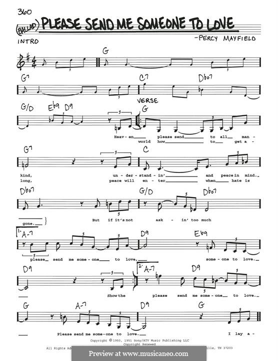 Please Send Me Someone to Love by P. Mayfield - sheet music on MusicaNeo