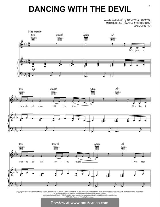 Dancing With The Devil (Demi Lovato) by M. Allan - sheet music on MusicaNeo