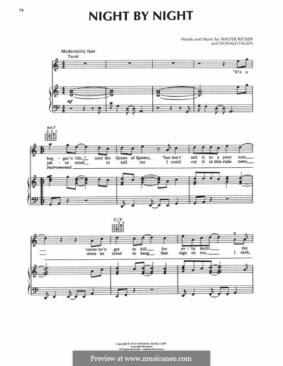 Night By Night (Steely Dan) by D. Fagen - sheet music on MusicaNeo