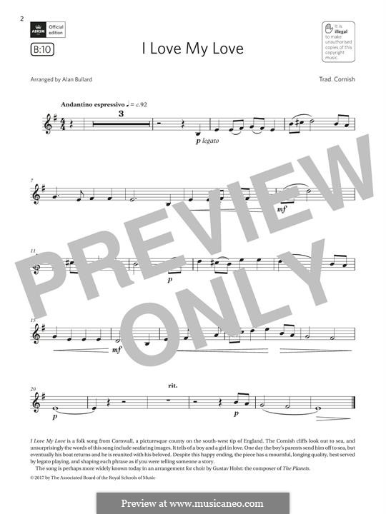 I Love My Love By Folklore Sheet Music On Musicaneo 