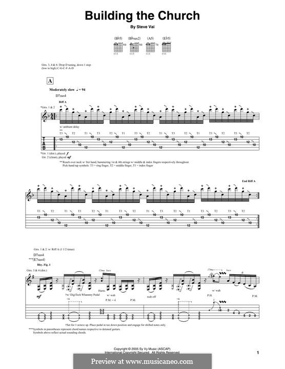 Building The Church by S. Vai - sheet music on MusicaNeo