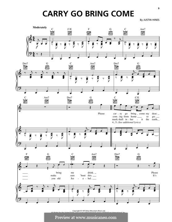 Carry Go Bring Come by J. Hinds - sheet music on MusicaNeo