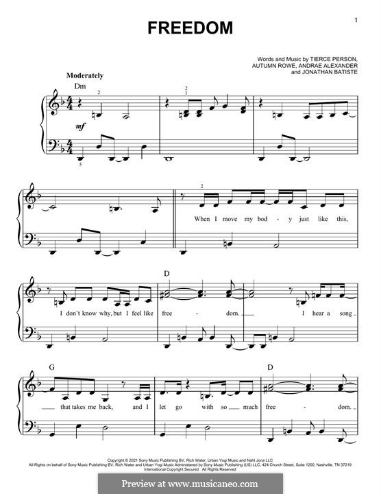 Freedom by J. Batiste - sheet music on MusicaNeo