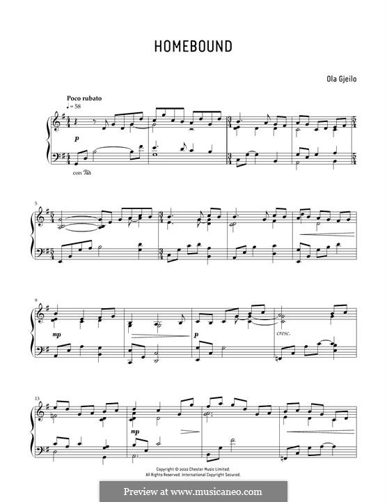 Homebound By O. Gjeilo - Sheet Music On Musicaneo