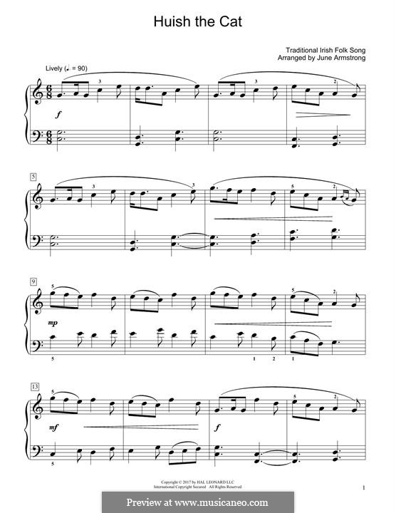 Huish The Cat by folklore - sheet music on MusicaNeo