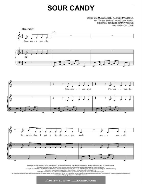 Sour Candy (Lady Gaga & BLACKPINK) by M. Love - sheet music on MusicaNeo