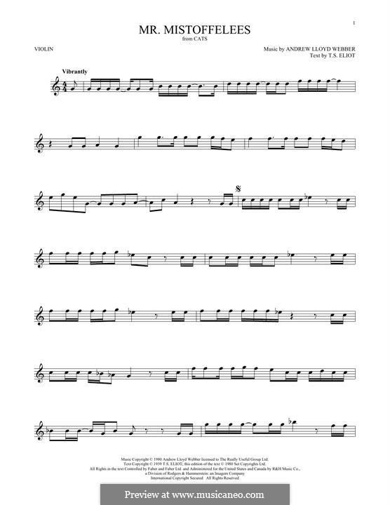 Mr. Mistoffelees (from Cats) by A.L. Webber - sheet music on MusicaNeo