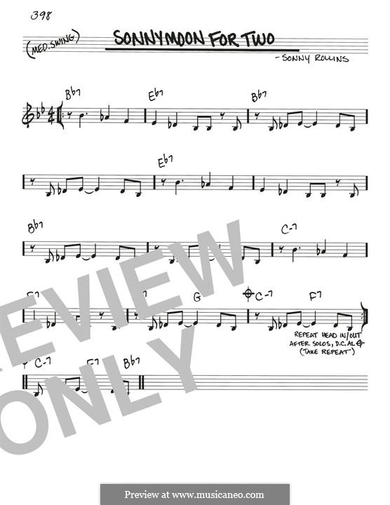 Sonnymoon For Two By S Rollins Sheet Music On Musicaneo 7181