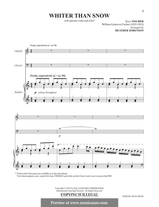 Whiter Than Snow By W.G. Fischer - Sheet Music On MusicaNeo