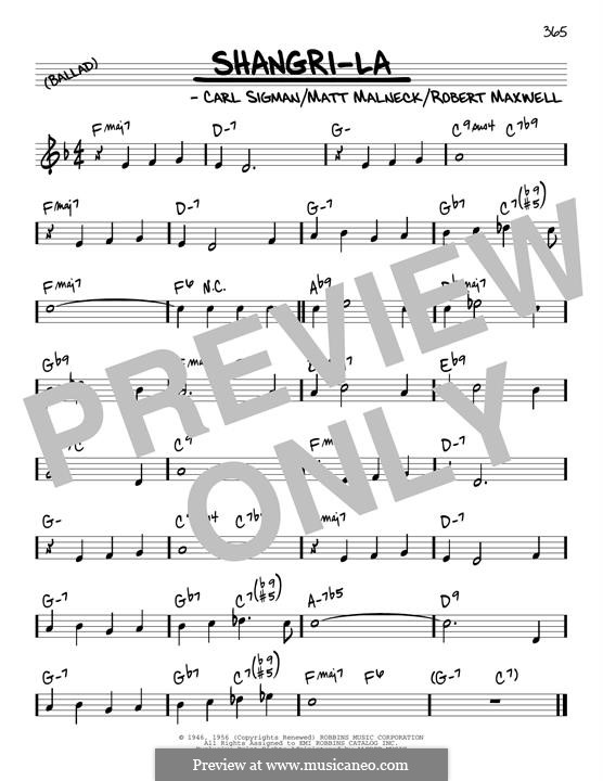 Shangri La By M Malneck Sheet Music On Musicaneo 