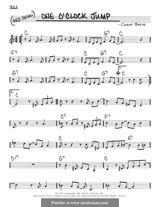 One O'Clock Jump by C. Basie - sheet music on MusicaNeo