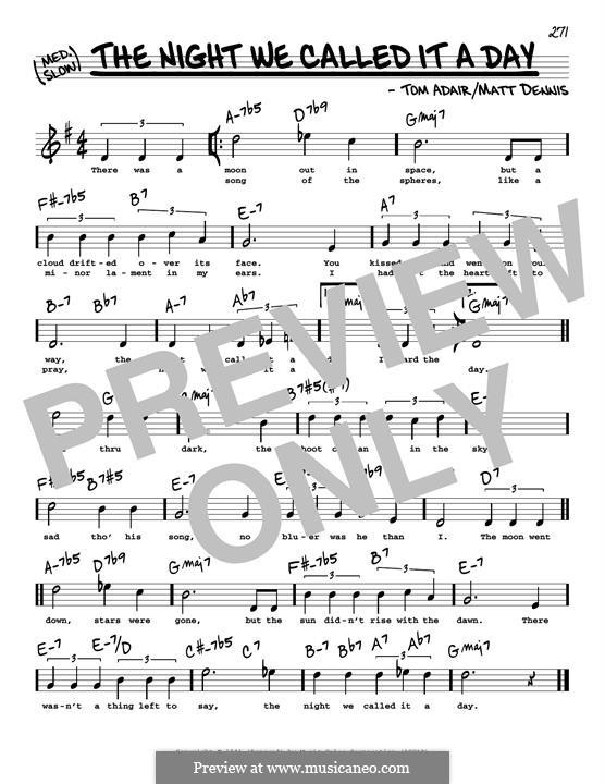 The Night We Called It a Day by M. Dennis - sheet music on MusicaNeo