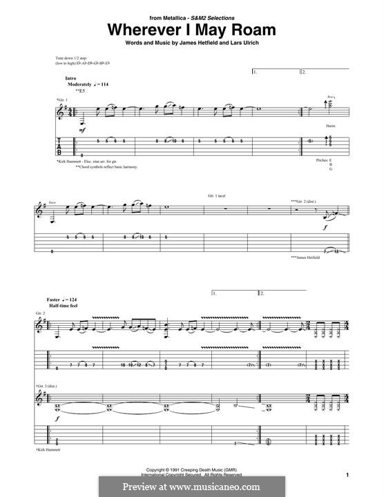 Wherever I May Roam (Metallica) by J. Hetfield, L. Ulrich on MusicaNeo