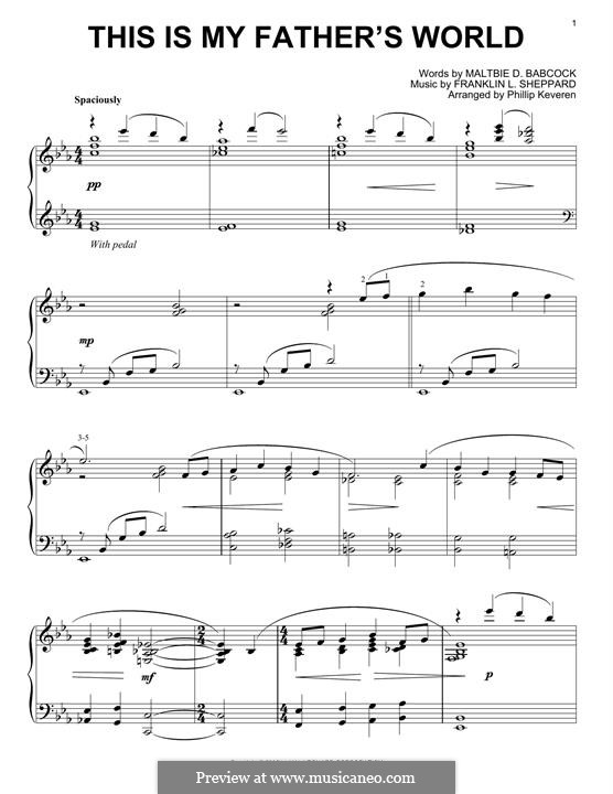 This Is My Father's World by F.L. Sheppard - sheet music on MusicaNeo