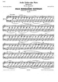 Mendelssohn F., Sechs Lieder ohne Worte, Andante con moto Sheet music for  Piano (Solo)