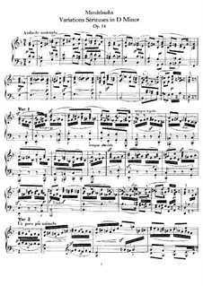 Variations Serieuses, Op.54 By F. Mendelssohn-Bartholdy On MusicaNeo