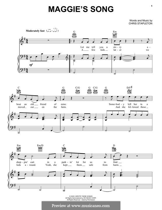 Maggie's Song by C. Stapleton - sheet music on MusicaNeo