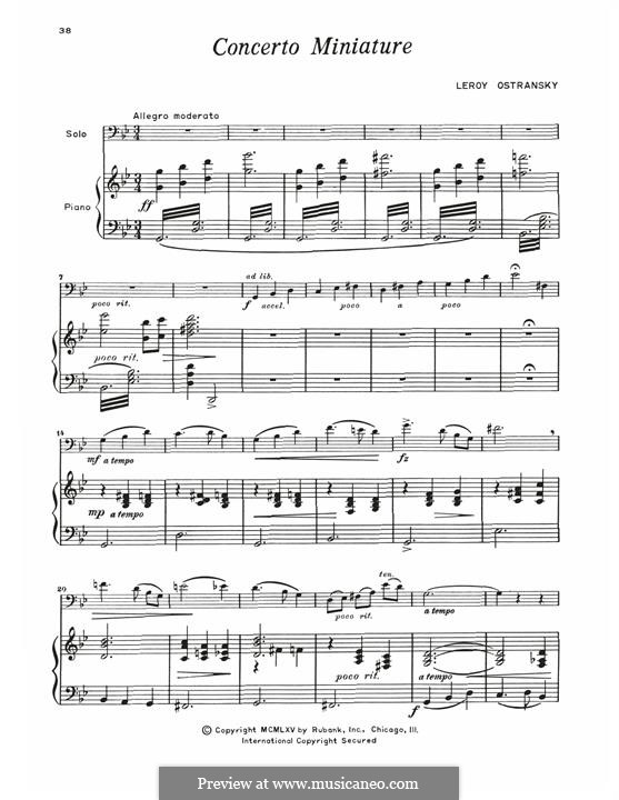 Concerto Miniature By L Ostransky Sheet Music On Musicaneo 6696