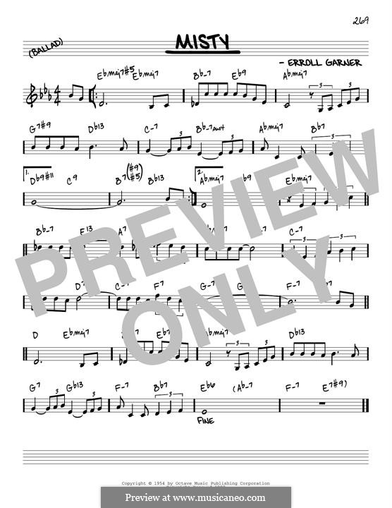 Misty (Johnny Mathis) by E. Garner - sheet music on MusicaNeo