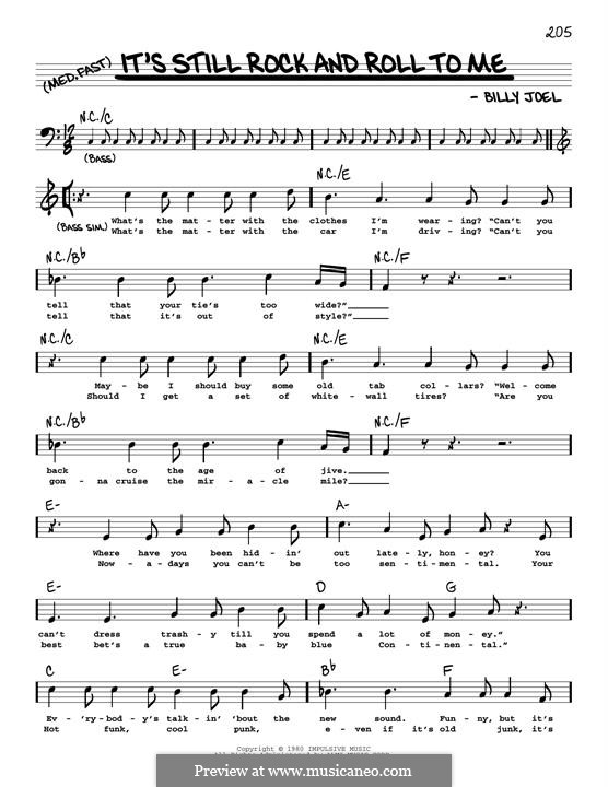 It's Still Rock and Roll to Me by B. Joel - sheet music on MusicaNeo