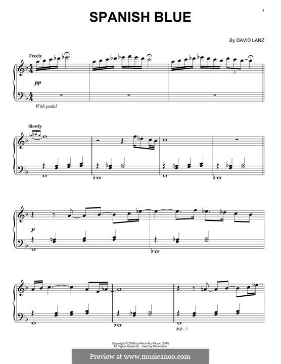 Spanish Blue by D. Lanz - sheet music on MusicaNeo