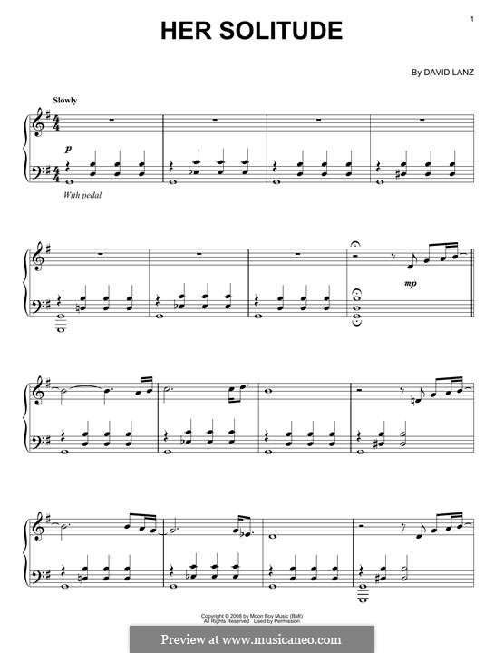 Her Solitude by D. Lanz - sheet music on MusicaNeo