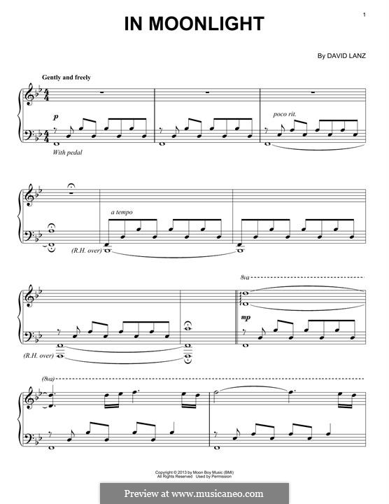 In Moonlight by D. Lanz - sheet music on MusicaNeo