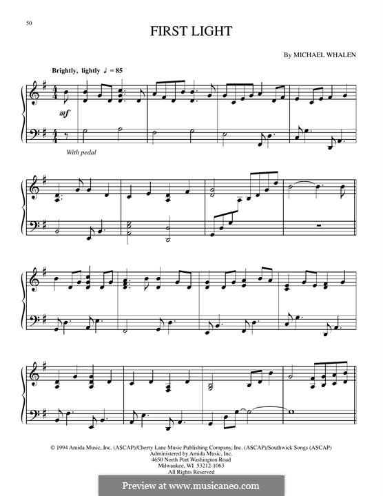 First Light by M. Whalen - sheet music on MusicaNeo