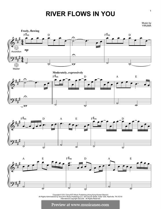 River Flows in You by Yiruma - sheet music on MusicaNeo