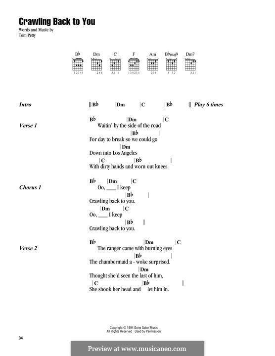 Crawling Back To You by T. Petty - sheet music on MusicaNeo