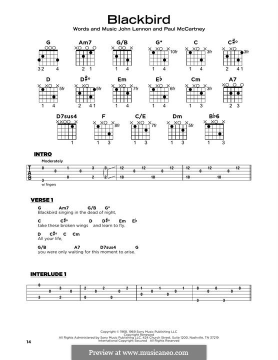 Blackbird Beatles Guitar Chords