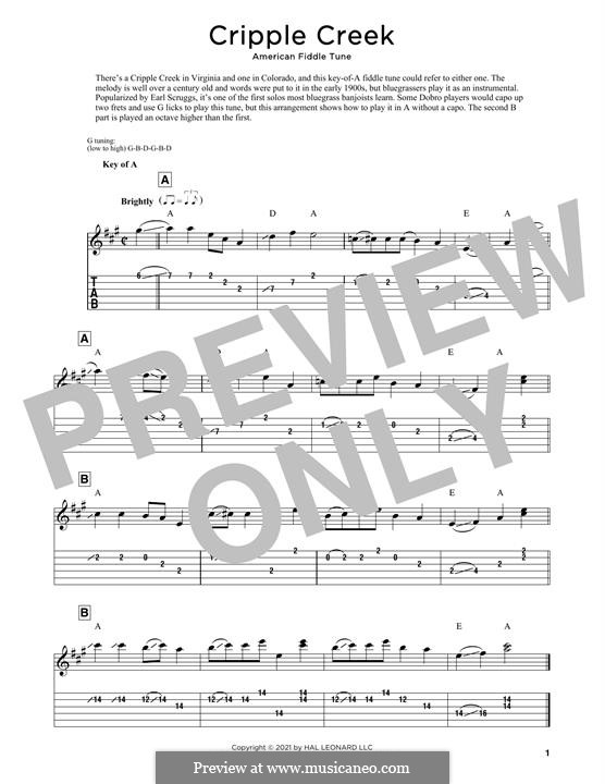 Cripple Creek by folklore - sheet music on MusicaNeo