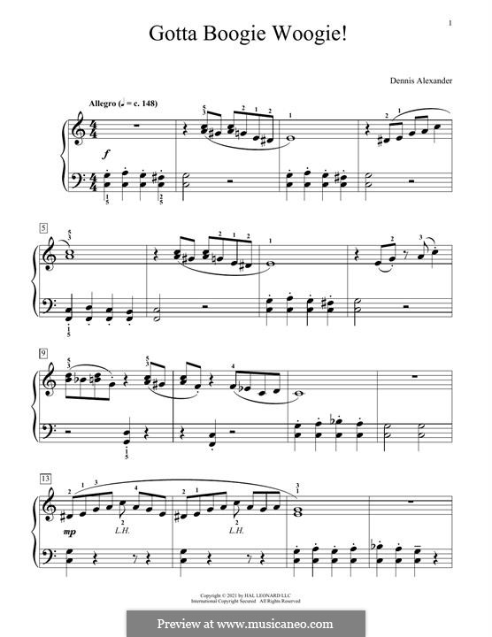 Gotta Boogie Woogie by D. Alexander - sheet music on MusicaNeo