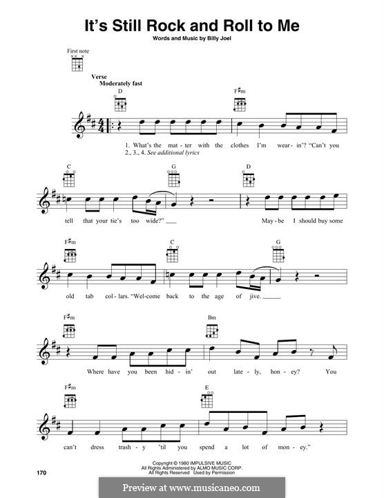 It's Still Rock and Roll to Me by B. Joel - sheet music on MusicaNeo