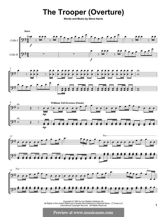 The Trooper (Iron Maiden) by Steve Harris - sheet music on MusicaNeo