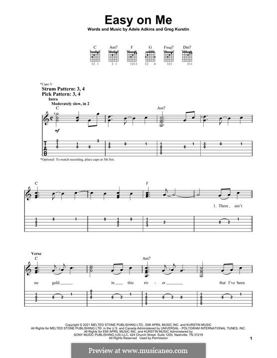 Easy On Me (Adele) by G. Kurstin - sheet music on MusicaNeo