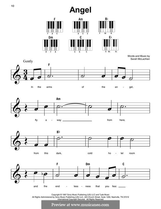 Angel by S. McLachlan - sheet music on MusicaNeo