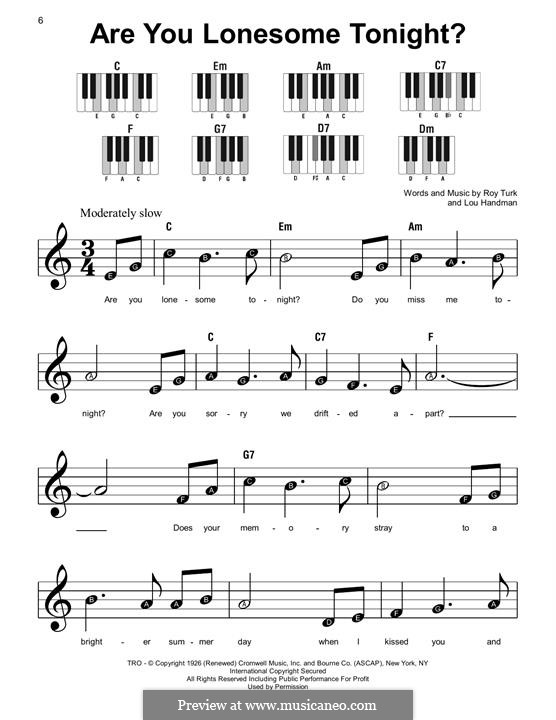 Are You Lonesome Tonight? (Elvis Presley) by L. Handman, R. Turk on ...